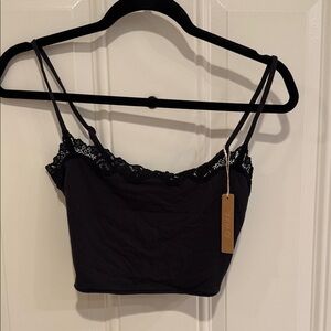 Skims Black Lace Trim Cami Top